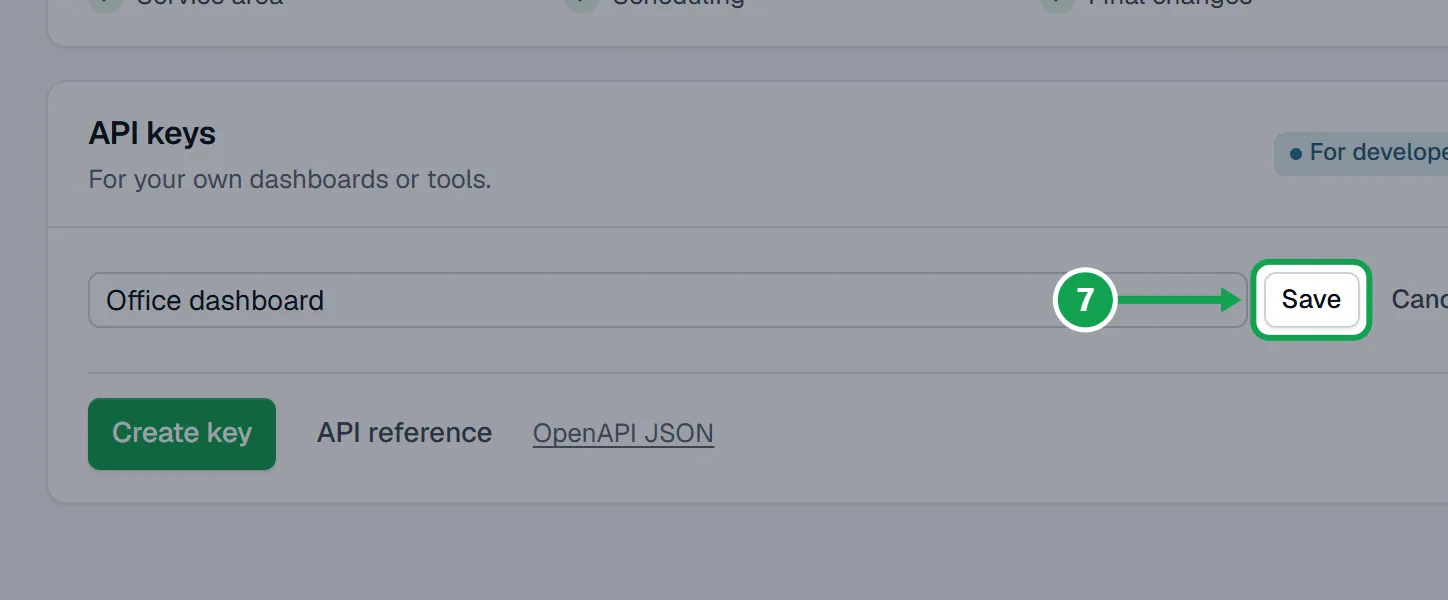 Step 7: Type the new name and press Save. The part to press is outlined in green.