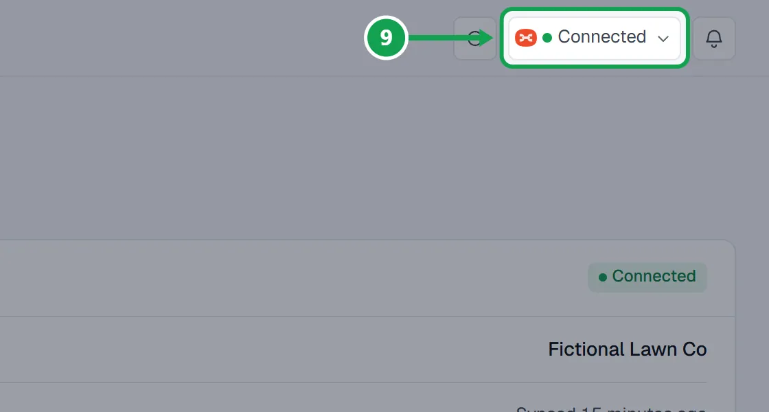 Step 9: The Homeworks button in the top bar has the same Read now and Reconnect in its menu. The part to press is outlined in green.