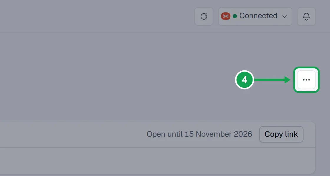 Step 4: Open the campaign, then the three-dot menu beside its name. The part to press is outlined in green.