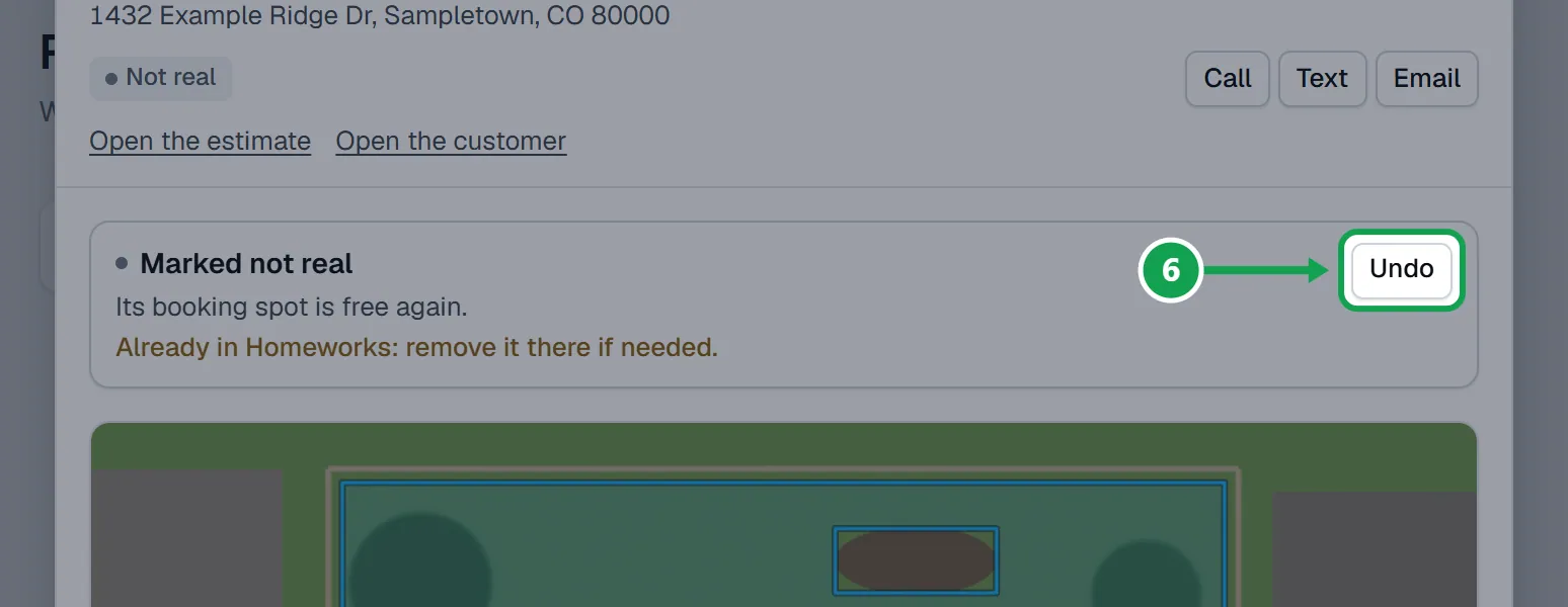 Step 6: Open the request and press Undo. The part to press is outlined in green.