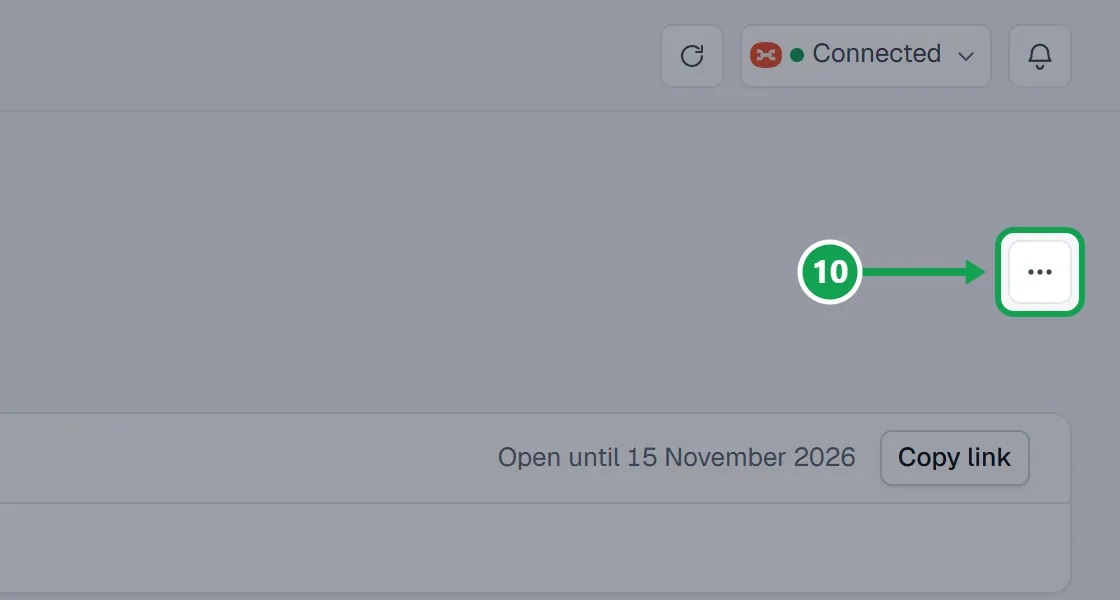 Step 10: Open the three-dot menu beside the campaign name. The part to press is outlined in green.